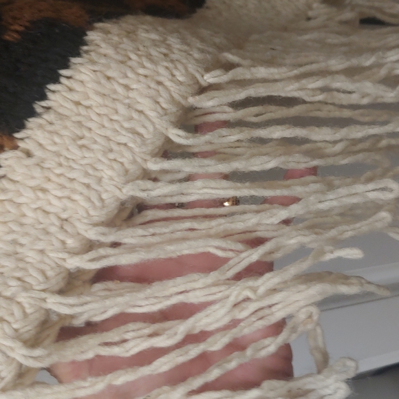 100% Wool overhead shawl Rebozo cape Mexico... Boho One Sz. Fits most - Picture 14 of 14